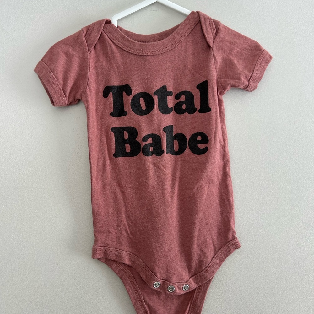 Bella Canvas 12/18m red total babe onesie
